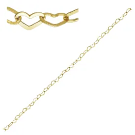 🆕 Flat Heart Chain in 14ct Yellow Gold Filled (1.9mm x 2.8mm)  - PER CENTIMETRE