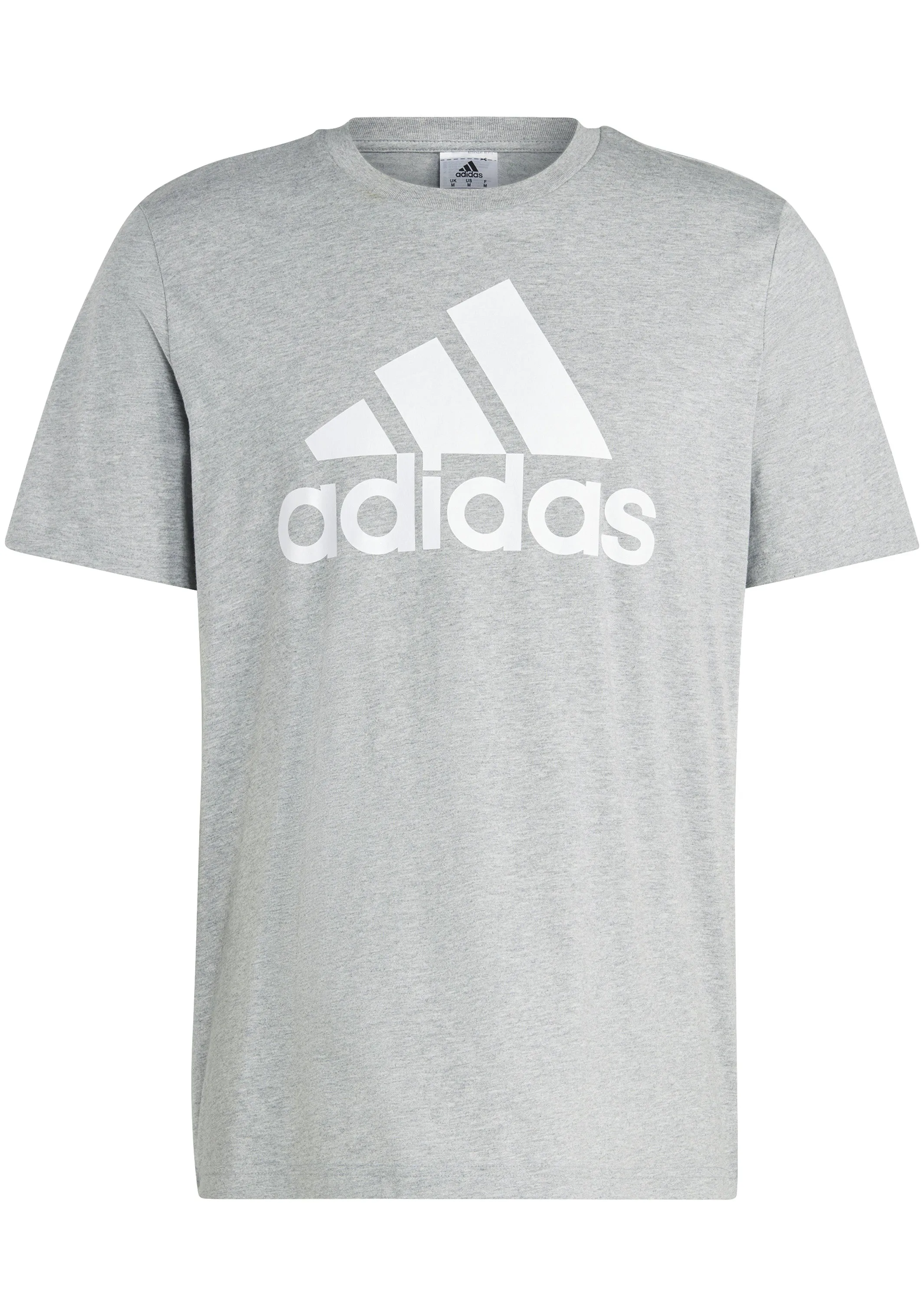 Adidas Men's Essentials Single Jersey Big Logo Tee Gray