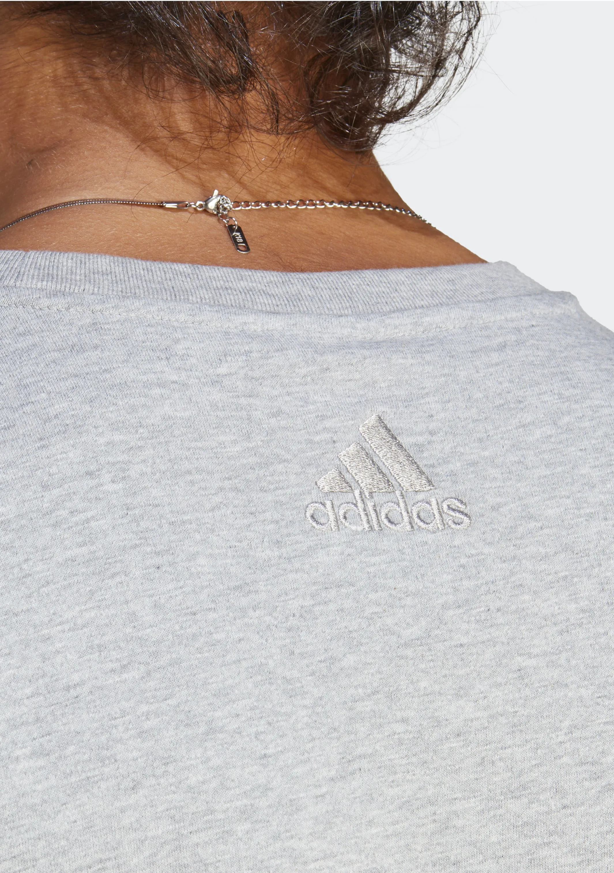 Adidas Men's Essentials Single Jersey Big Logo Tee Gray