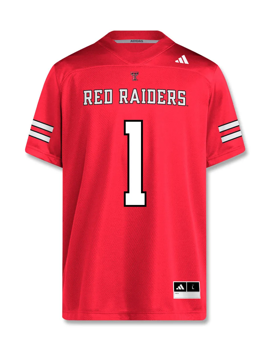 Adidas Texas Tech #1 Youth Replica Jersey