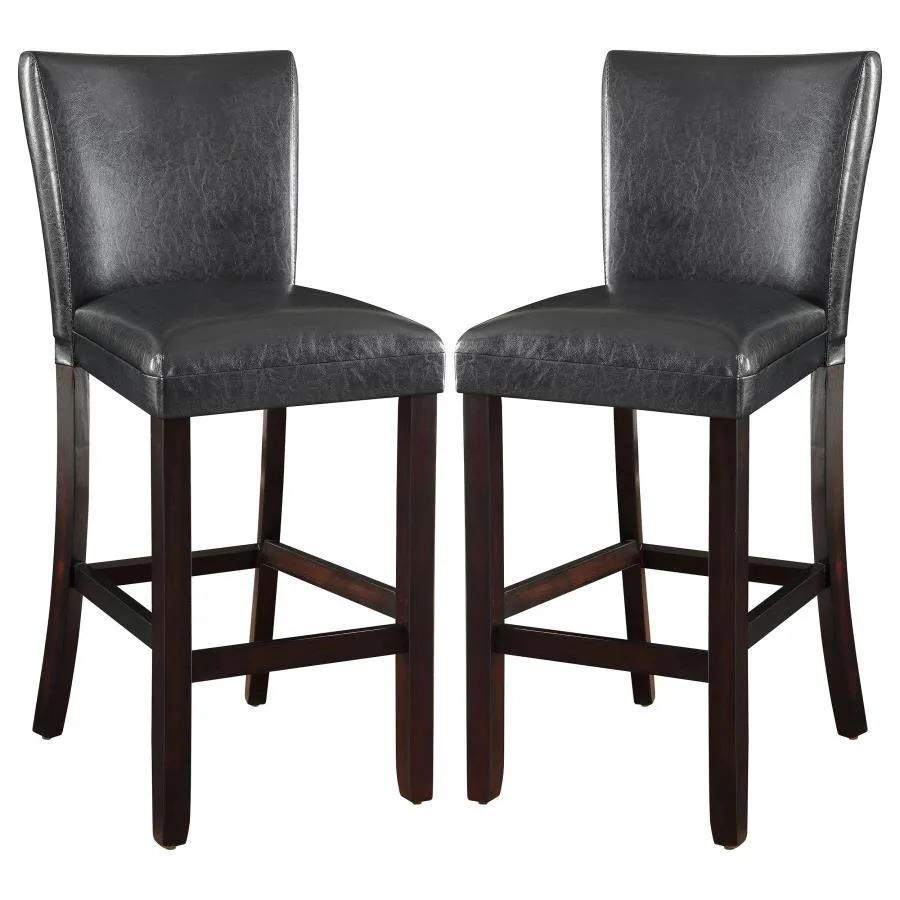 Alberton - Leatherette Upholstered Bar Chair (Set of 2) - Black