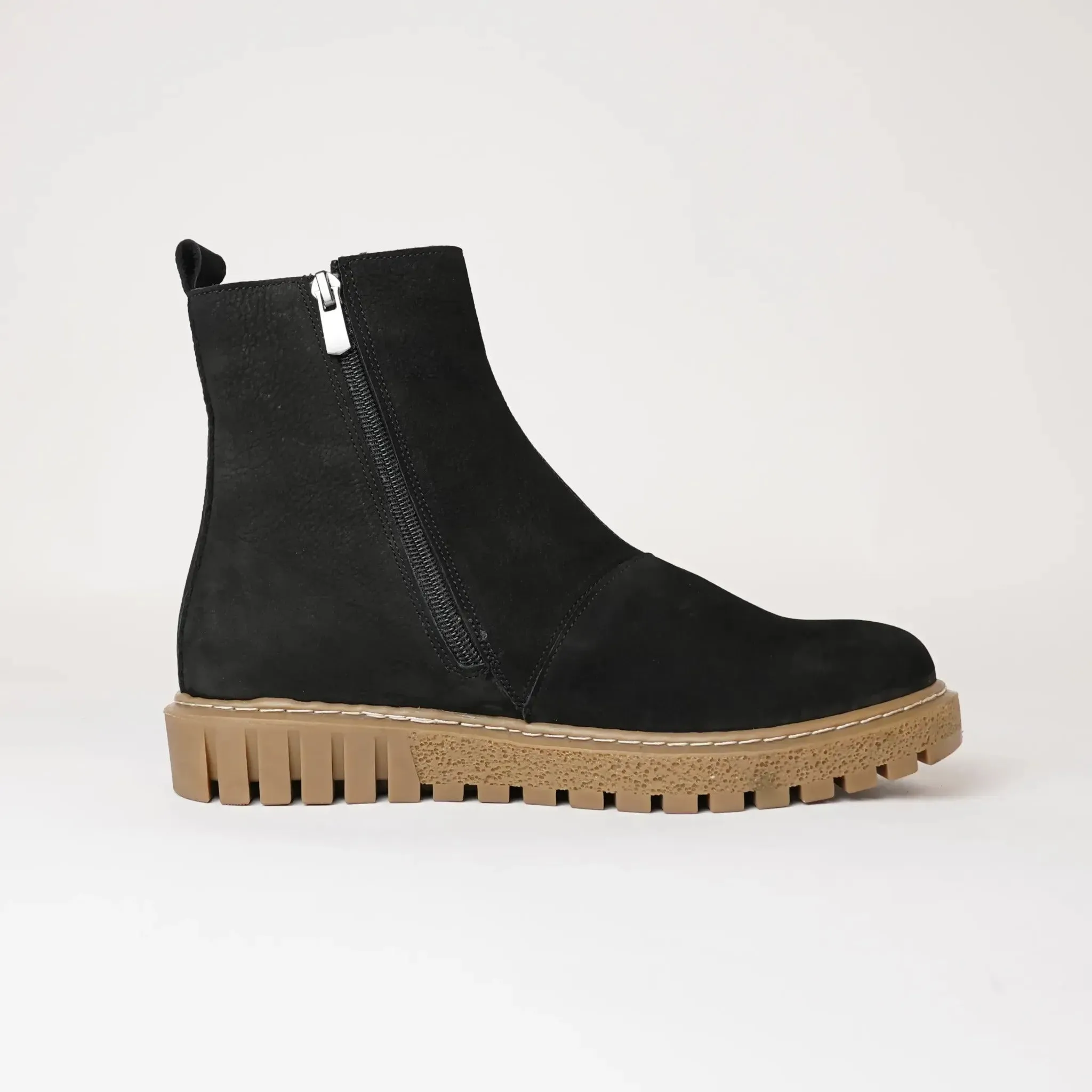 Antarctica Black Nubuck Leather Ankle Boots