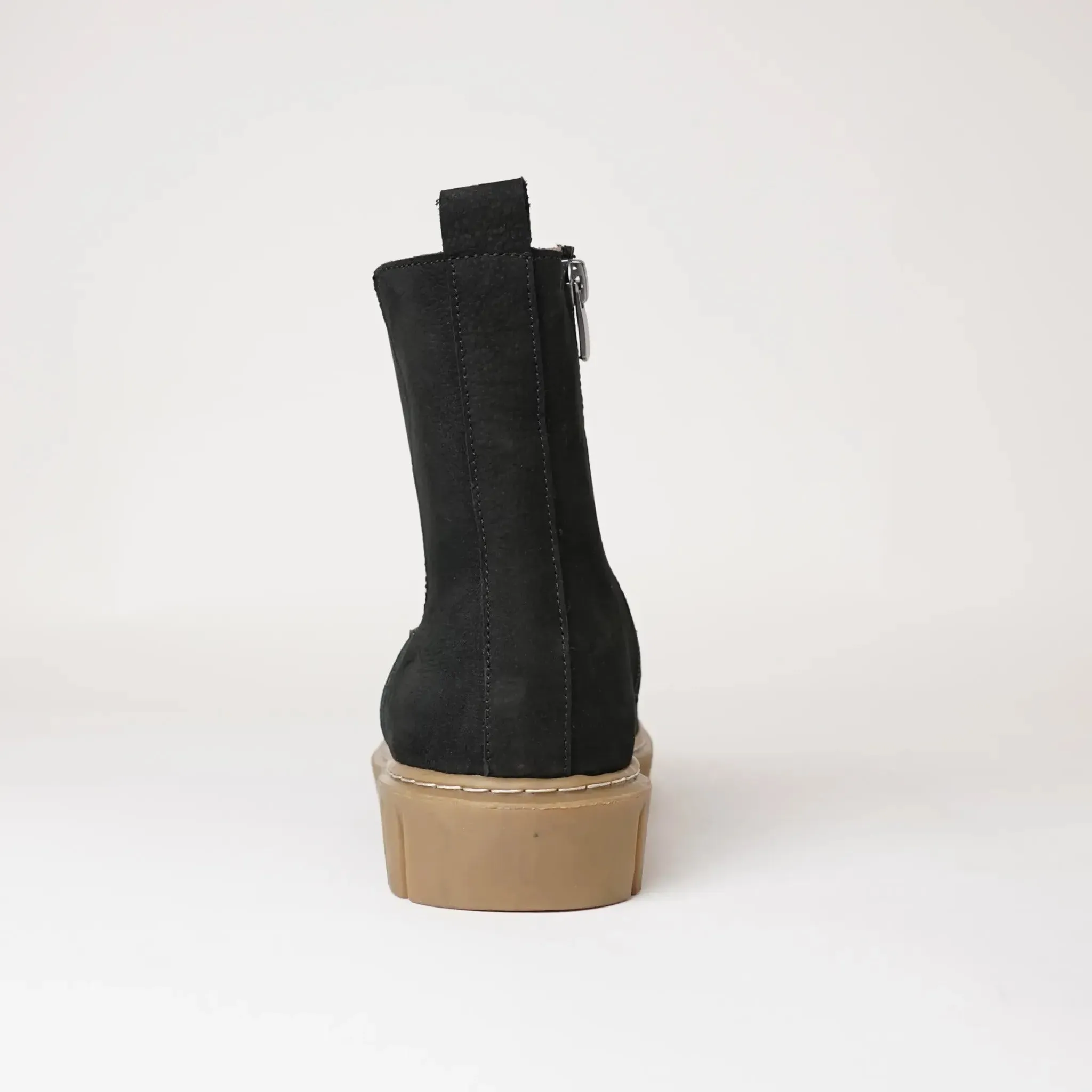 Antarctica Black Nubuck Leather Ankle Boots