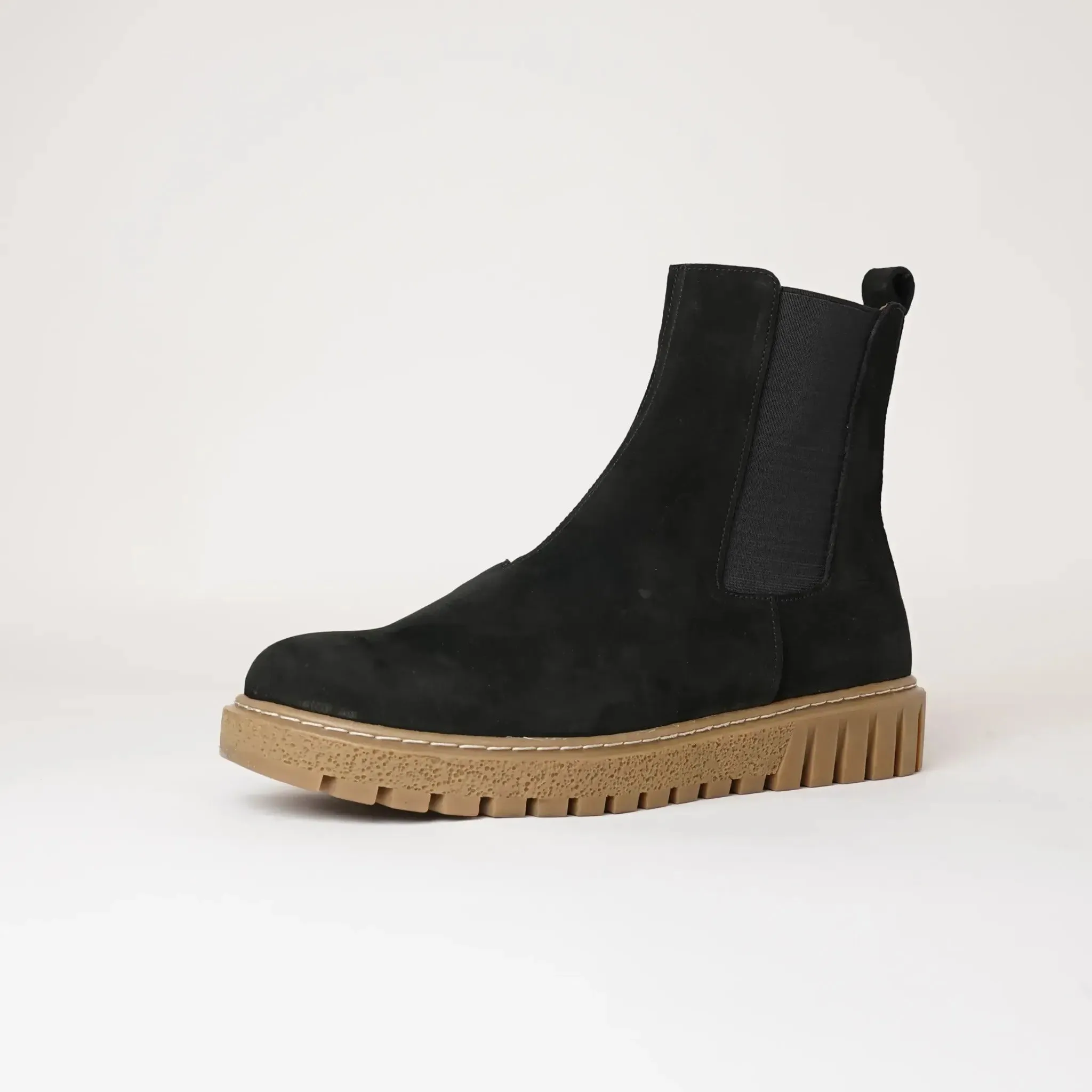 Antarctica Black Nubuck Leather Ankle Boots