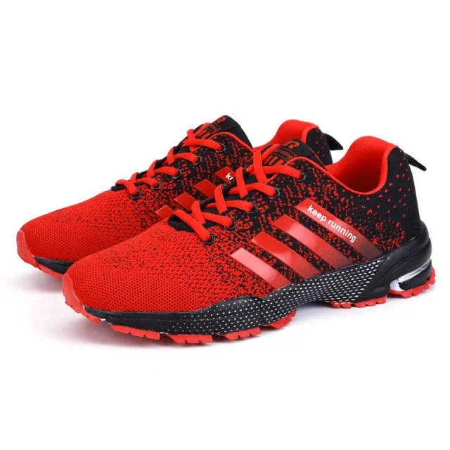 Big Size Green Breathable Cheap Running Shoes Men Weaving Red Outdoor Marathon Sneakers Lightweight Keep Running Men Sport Shoes