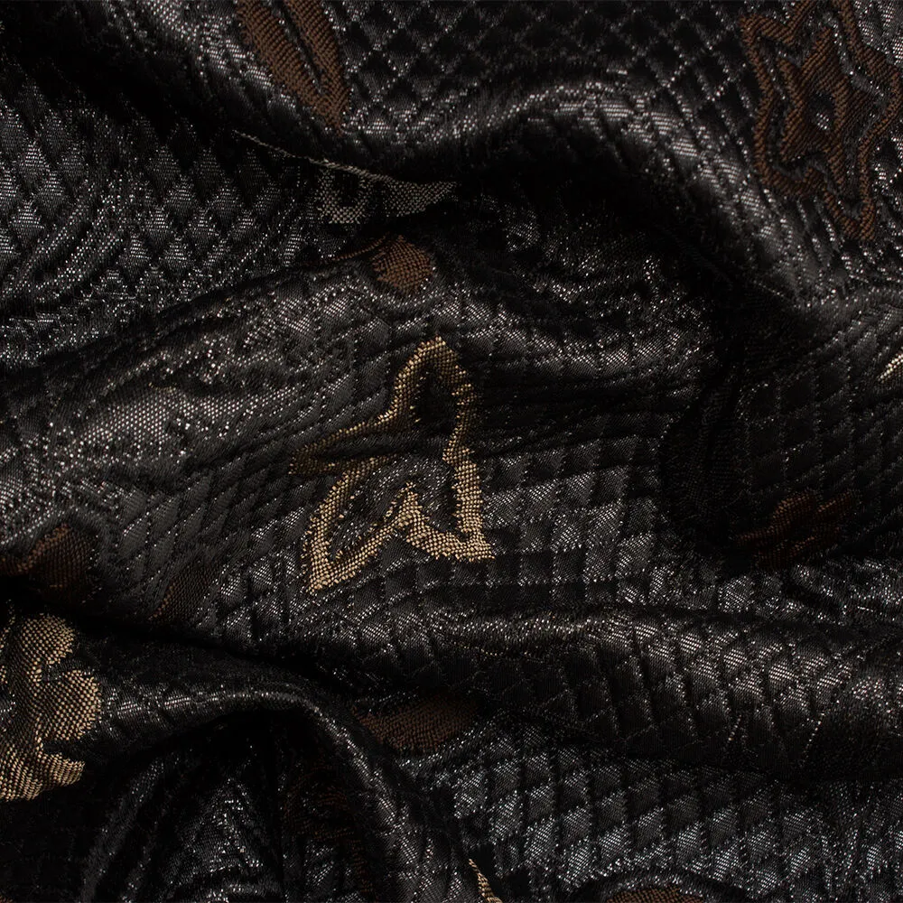 Black Metallic & Brown Brocade