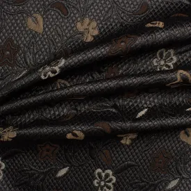 Black Metallic & Brown Brocade