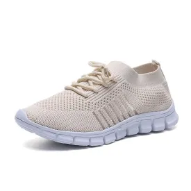 Breathable Open Side Ladies Sneakers -Ash