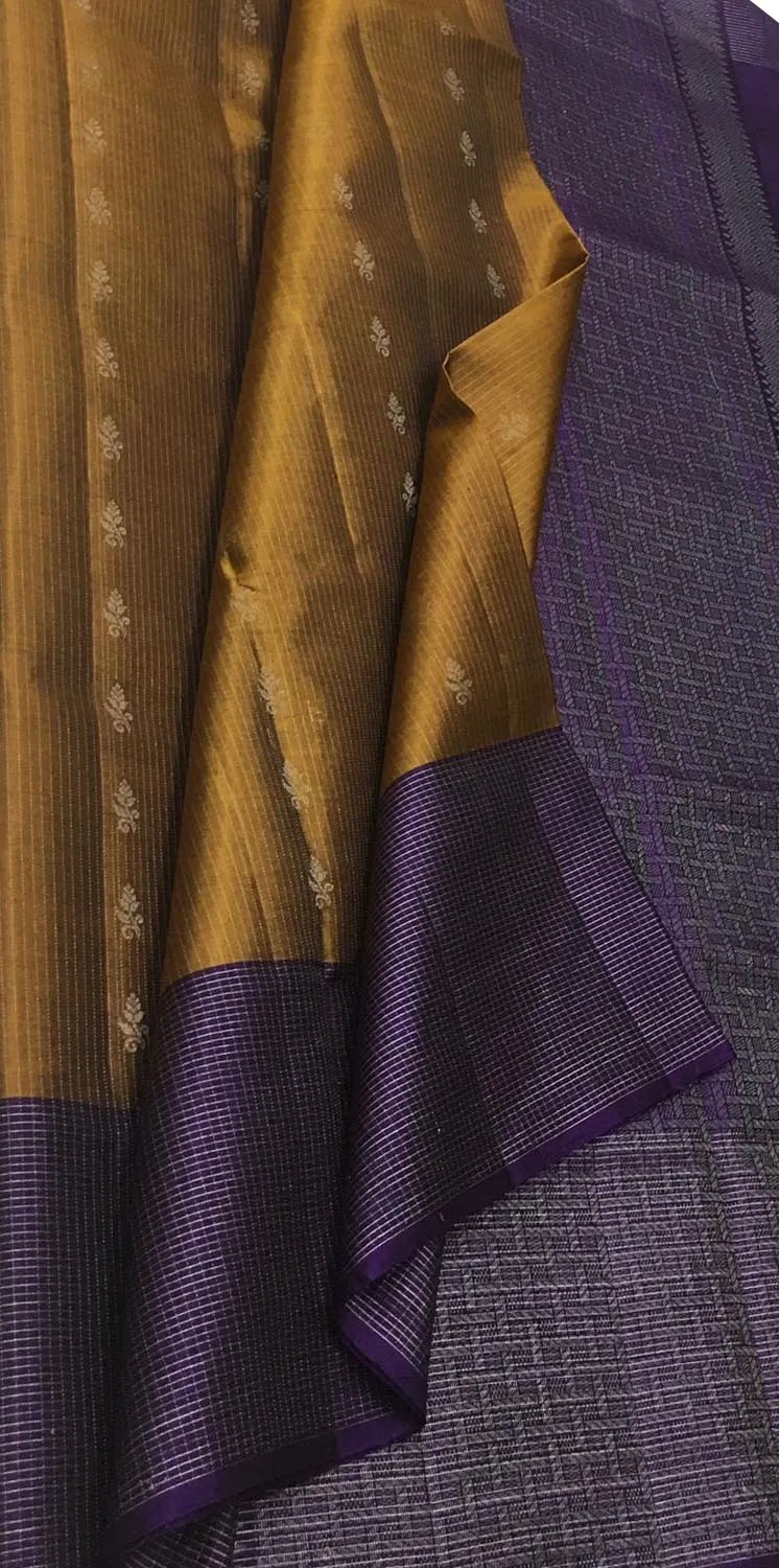 Brown Kanjeevaram Handloom Silk Saree