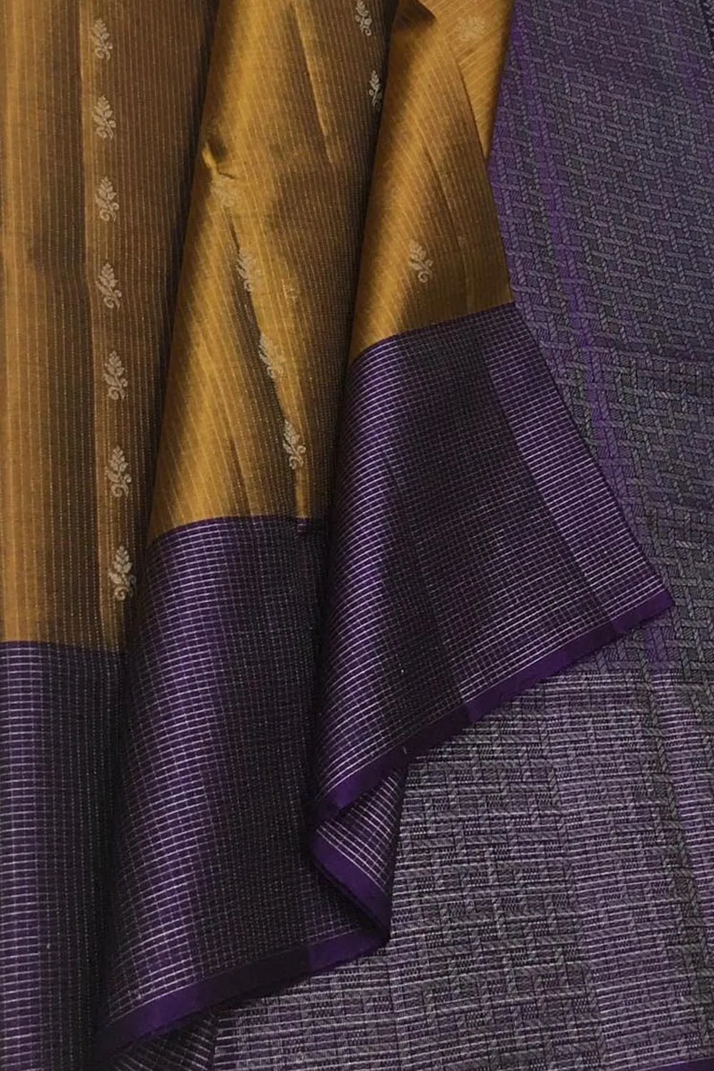 Brown Kanjeevaram Handloom Silk Saree