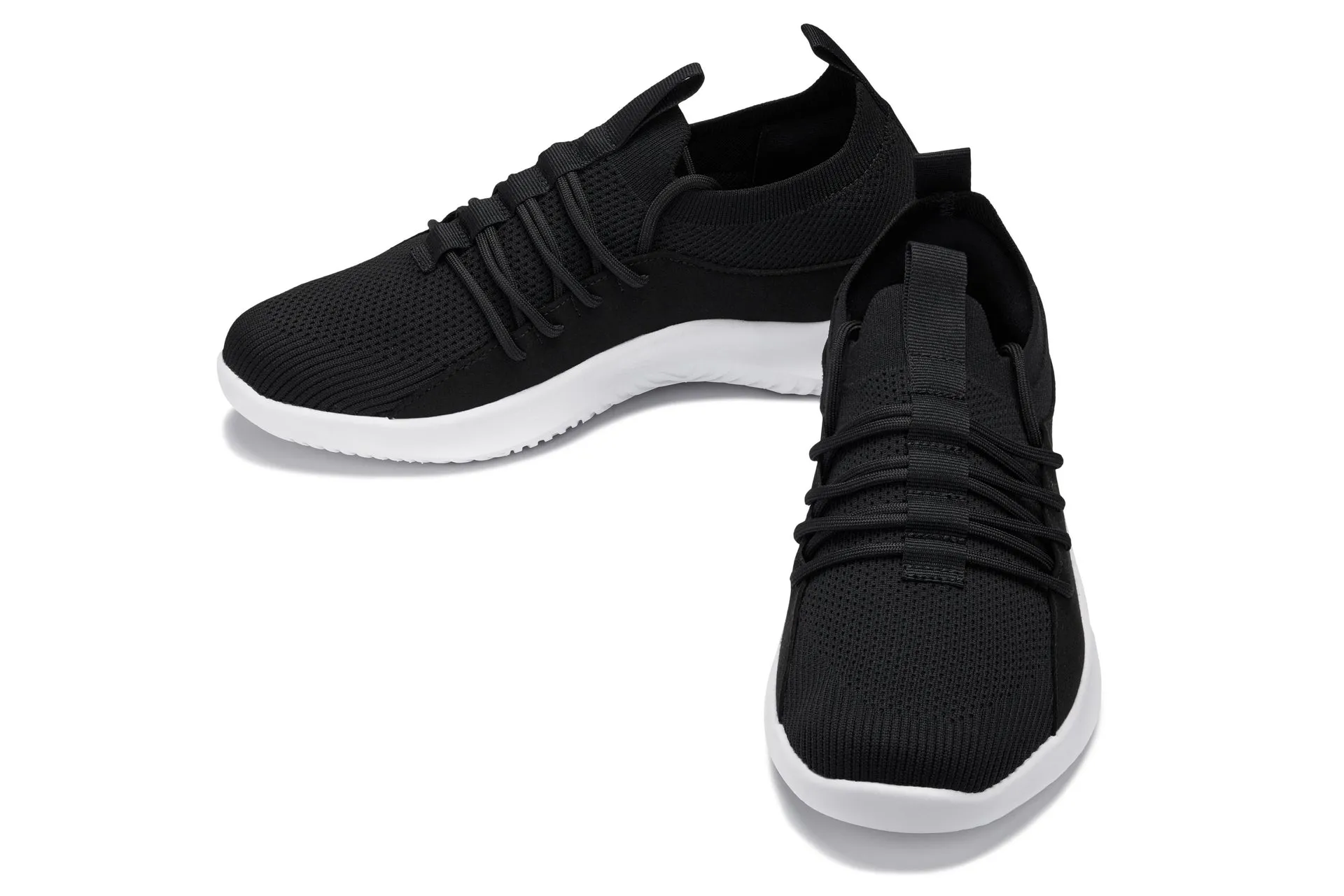 CALTO - Q132 - 2.4 Inches Taller (Black/White Sole) - Ultra Lightweight Sneakers