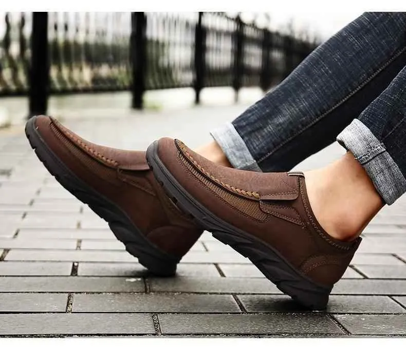 Canvas Men's Casual Shoes Loafers Lightweight Sneakers Handmade Footwear