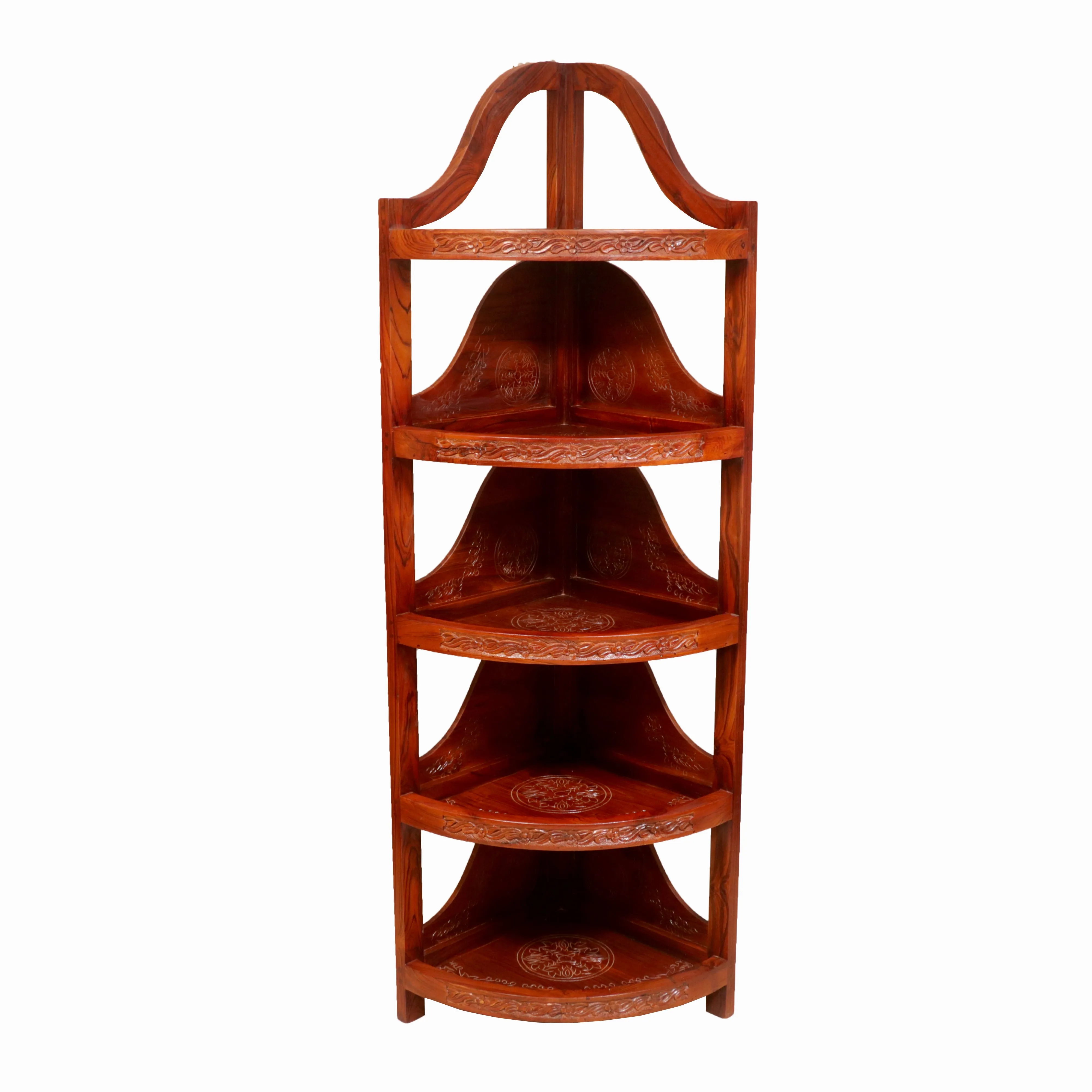 Carved Semi-Round Corner Rack