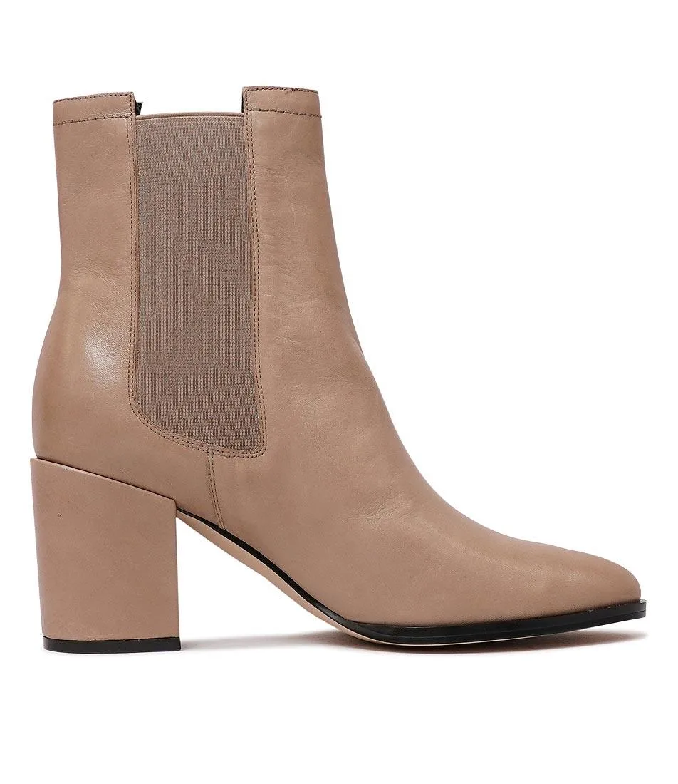 Castel Taupe Leather Chelsea Boots