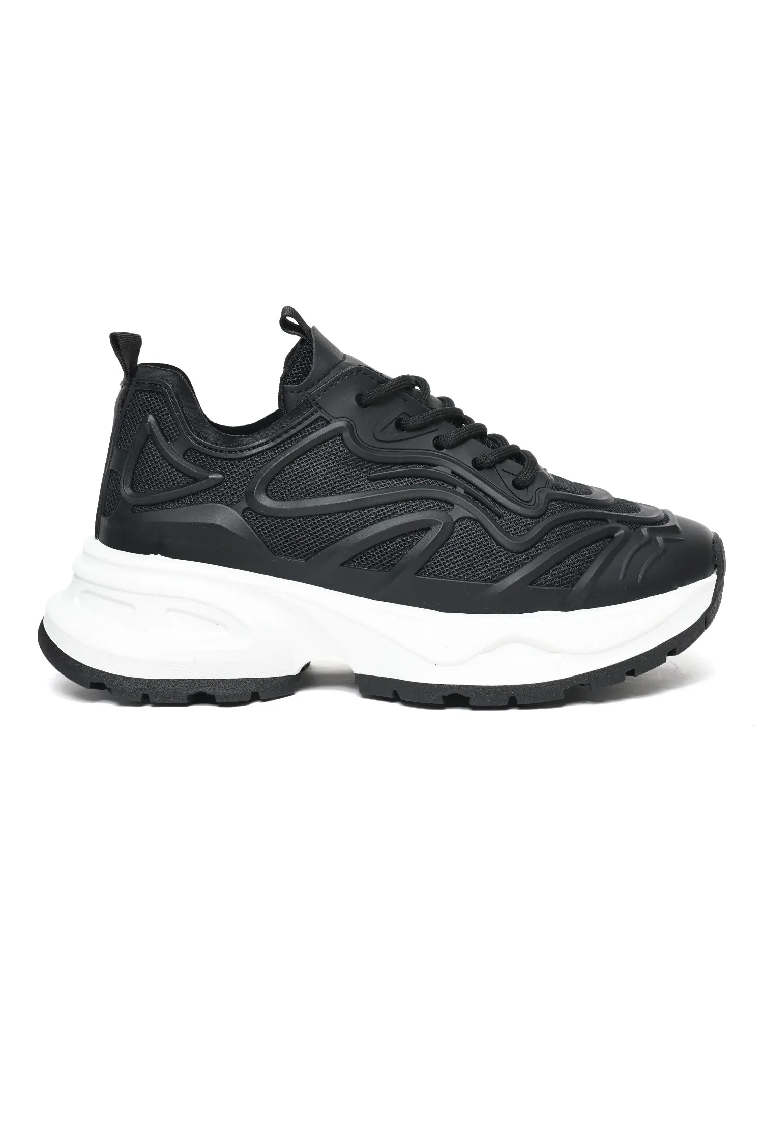 Chunky Mesh Sneakers-Black