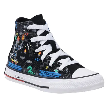 Converse sneakers alta da bambino in tela Ctas Hi 670212C nero