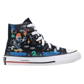 Converse sneakers alta da bambino in tela Ctas Hi 670212C nero