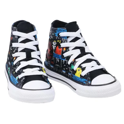 Converse sneakers alta da bambino in tela Ctas Hi 670212C nero