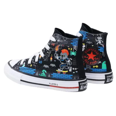 Converse sneakers alta da bambino in tela Ctas Hi 670212C nero