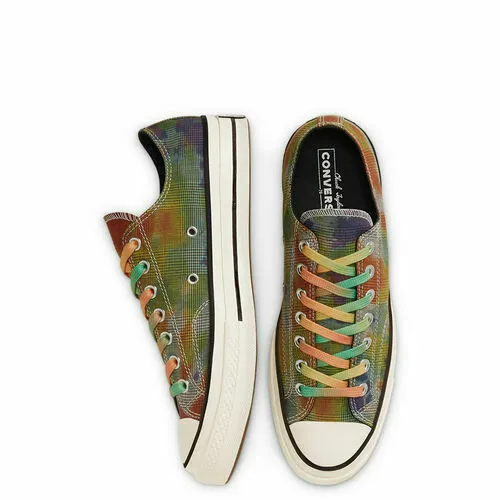 Converse Tie Dye Plaid Chuck 70 168879C Unisex White Low Top Sneaker Shoes HS466