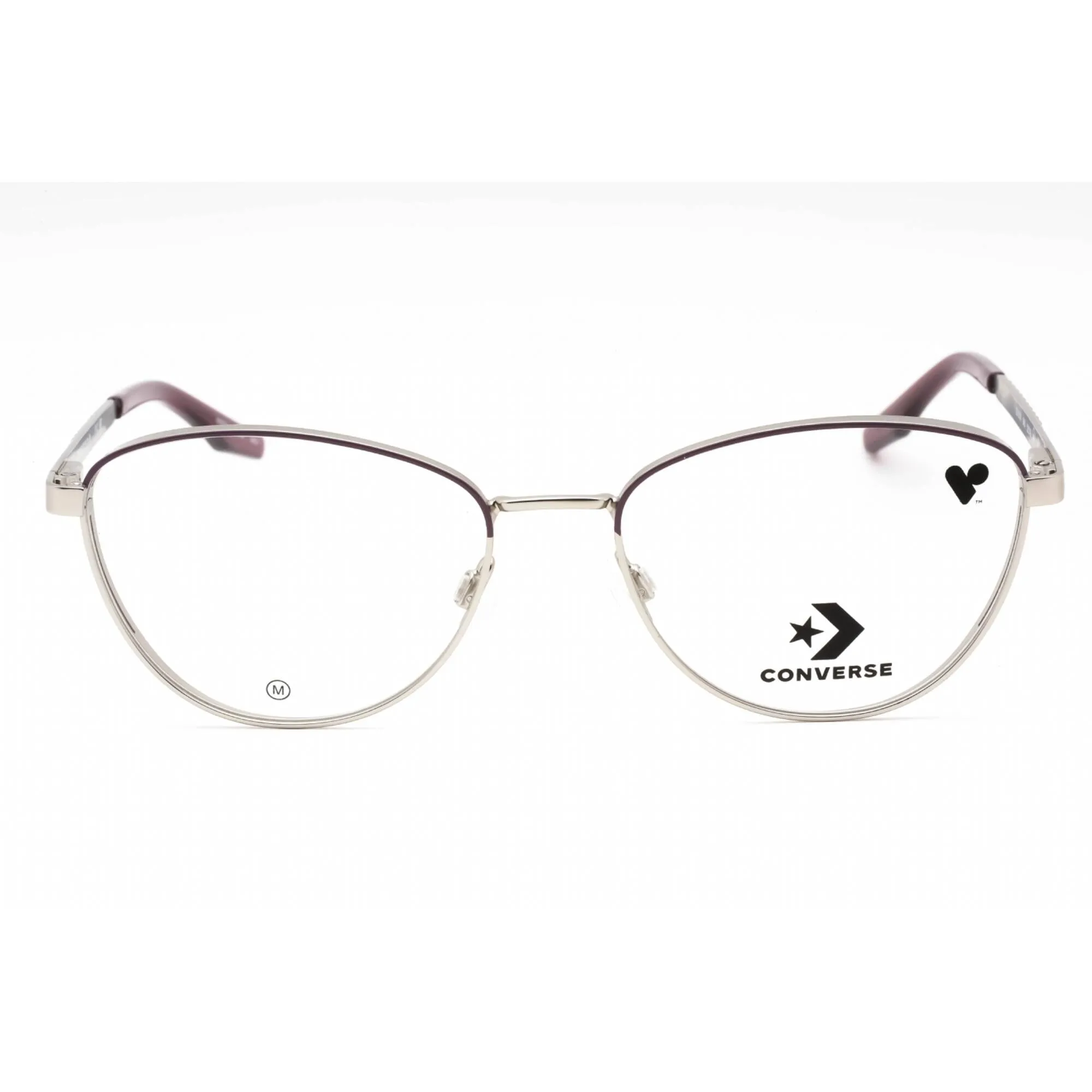 Converse Women's Eyeglasses - Satin Silver/Dahlia Metal Cat Eye Frame | CV1014 045