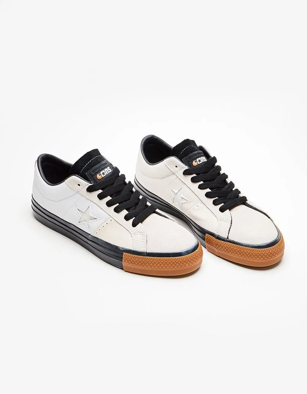 Converse x Carhartt One Star Pro Ox Skate Shoes - White/Black/Gum Honey