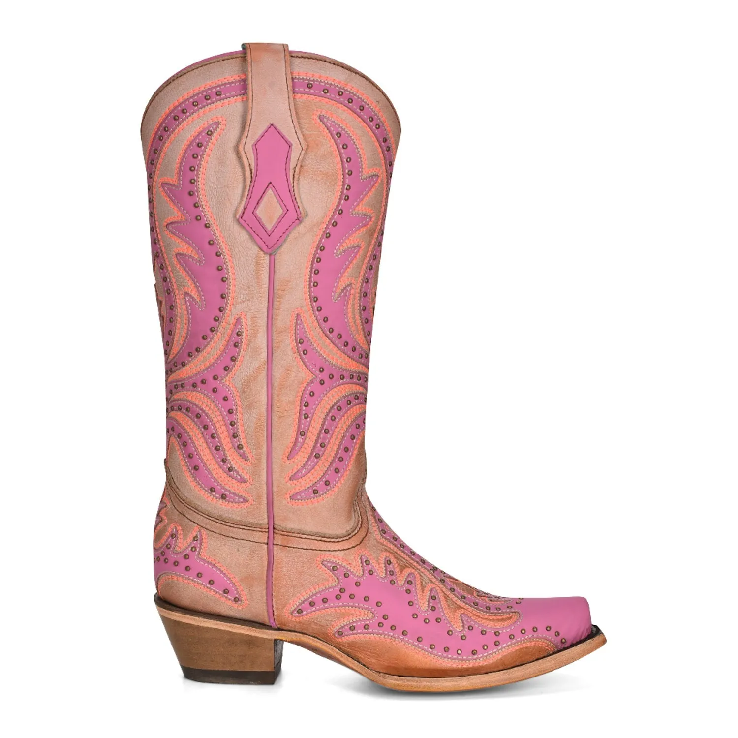 Corral Womens C3970 Neon Pink Leather Western Cowboy Boots