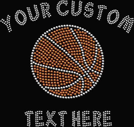 Custom Text Basketball Spangle Or Rhinestone Design