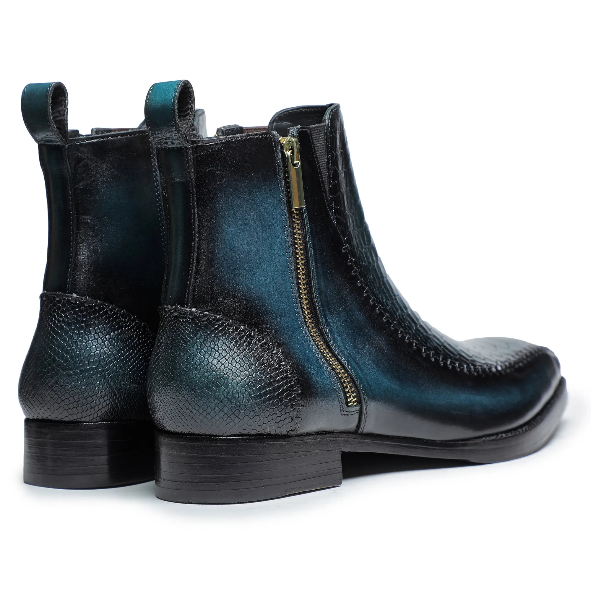 Driver Zipper Boots - Blue