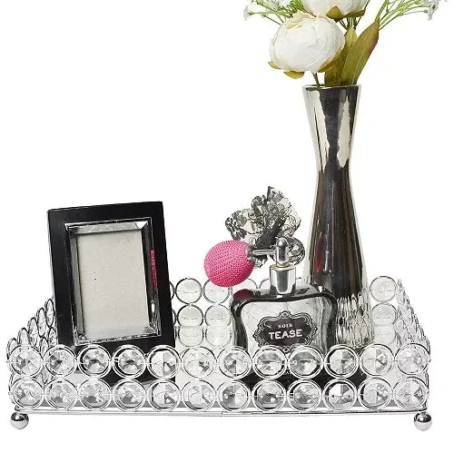 ELEGANT DESIGNS Crystal Mirrored Vanity Tray