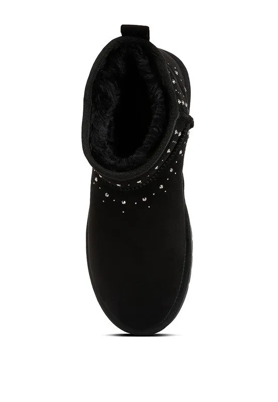 EM Rhinestone Embellished  Lined Boots