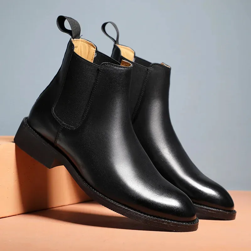 Funki Buys | Boots | Men's Genuine Leather Chelsea Boots