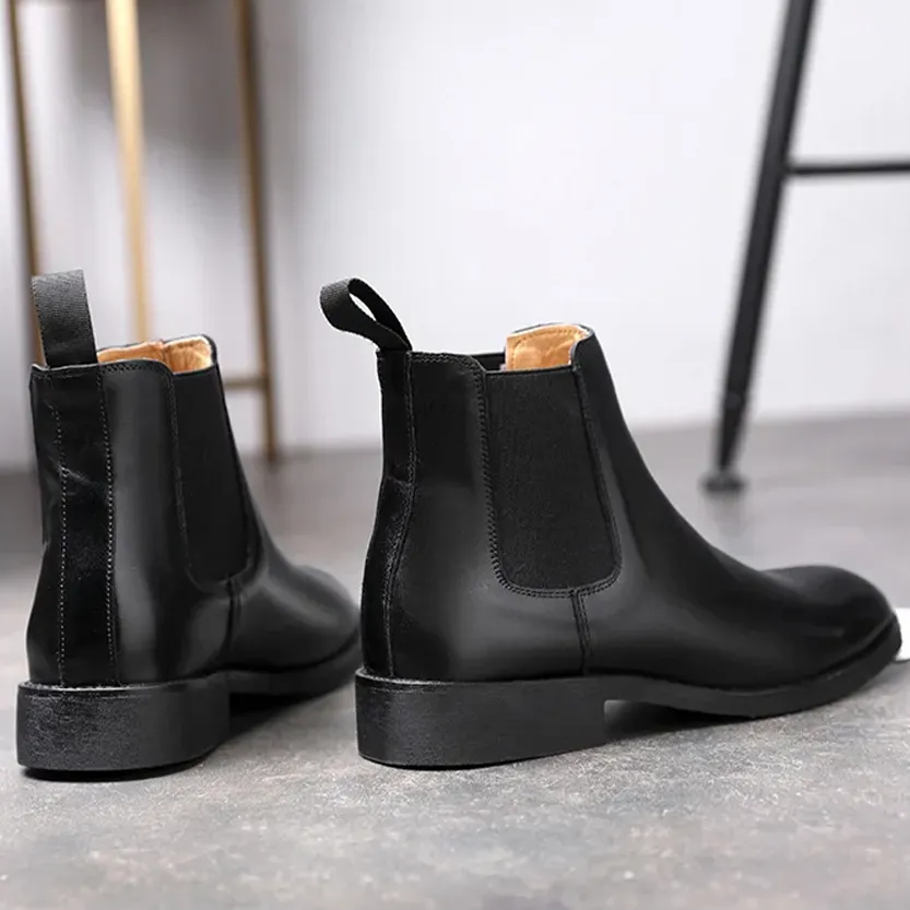 Funki Buys | Boots | Men's Genuine Leather Chelsea Boots