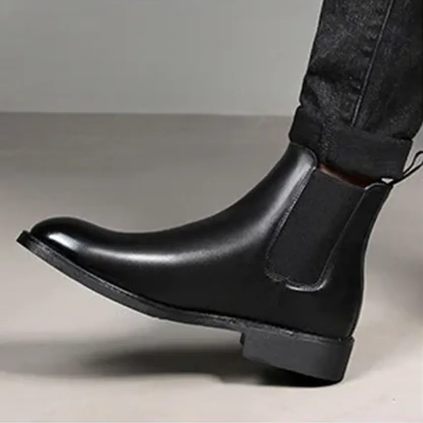 Funki Buys | Boots | Men's Genuine Leather Chelsea Boots