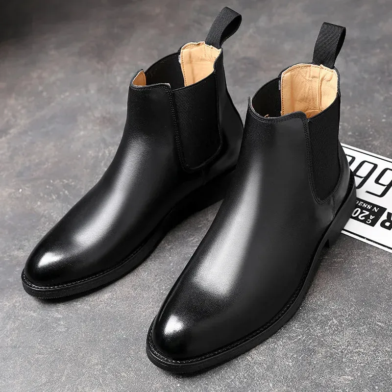 Funki Buys | Boots | Men's Genuine Leather Chelsea Boots