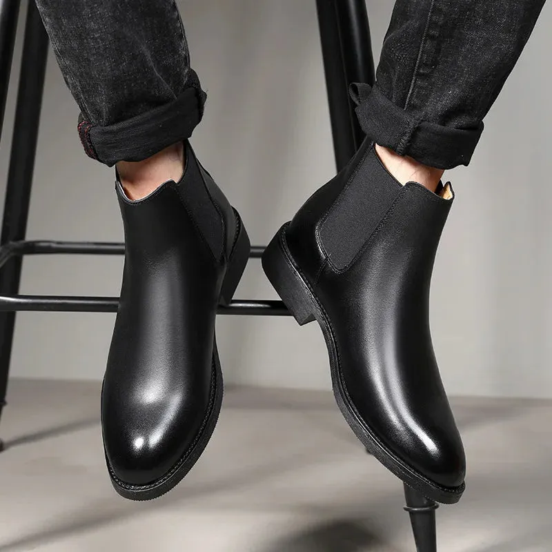 Funki Buys | Boots | Men's Genuine Leather Chelsea Boots