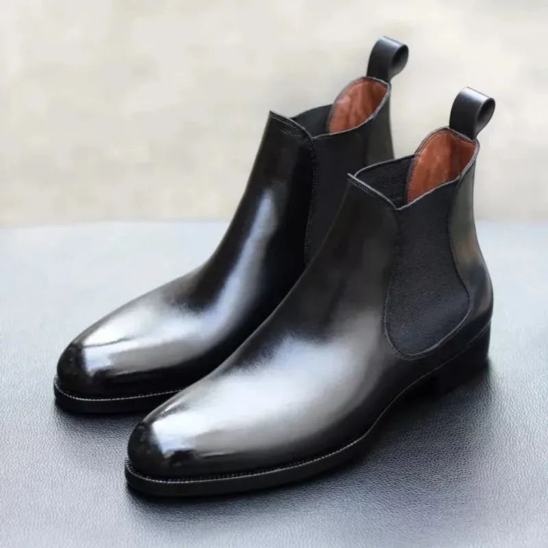 Funki Buys | Boots | Men's Genuine Leather Chelsea Boots