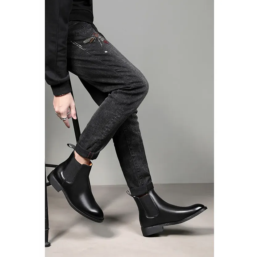 Funki Buys | Boots | Men's Genuine Leather Chelsea Boots