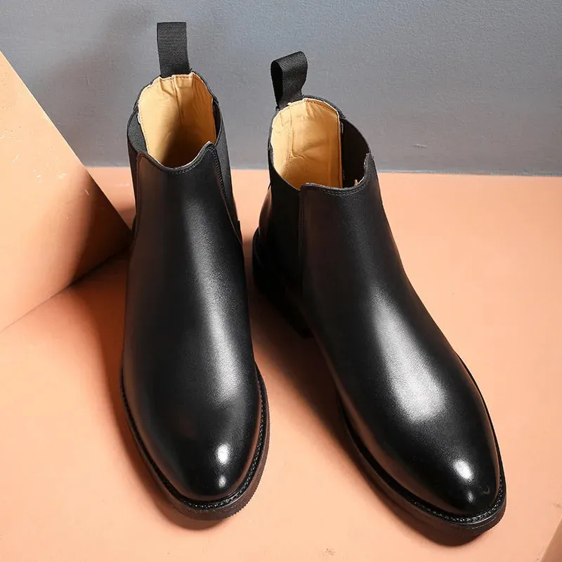 Funki Buys | Boots | Men's Genuine Leather Chelsea Boots