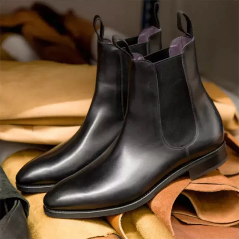 Funki Buys | Boots | Men's Genuine Leather Chelsea Boots