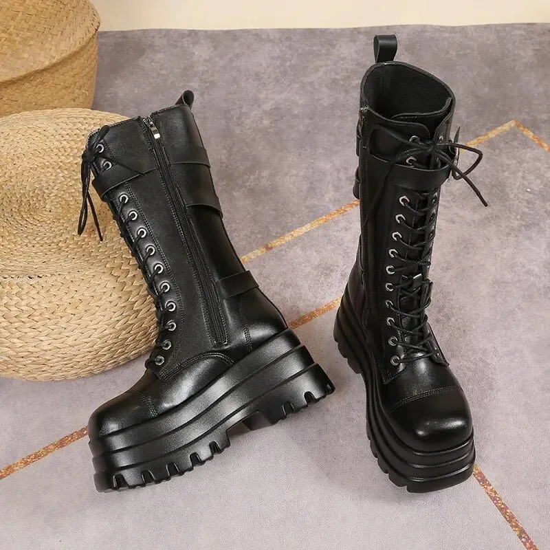 Funki Buys | Boots | Women's Gothic Punk Retro Biker Boots