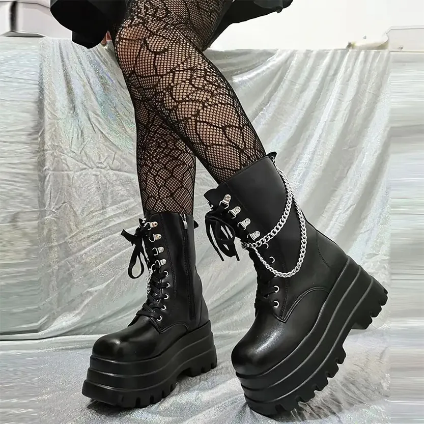 Funki Buys | Boots | Women's Gothic Punk Retro Biker Boots