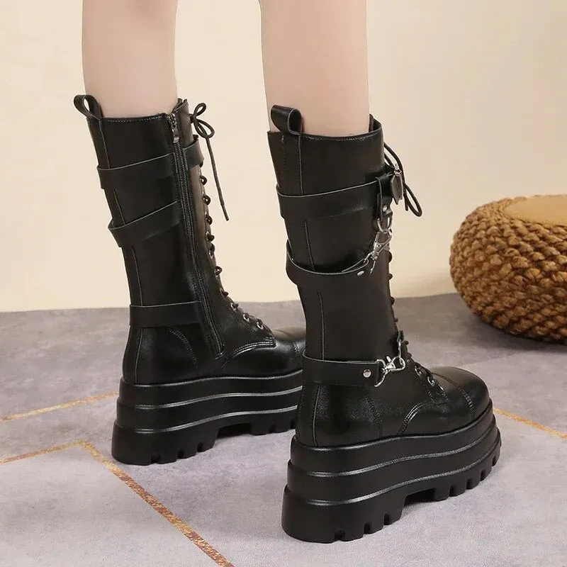 Funki Buys | Boots | Women's Gothic Punk Retro Biker Boots