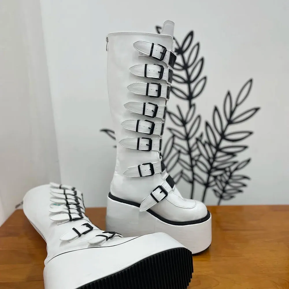 Funki Buys | Boots | Women's Metal Buckle Platform Y2K Wedge