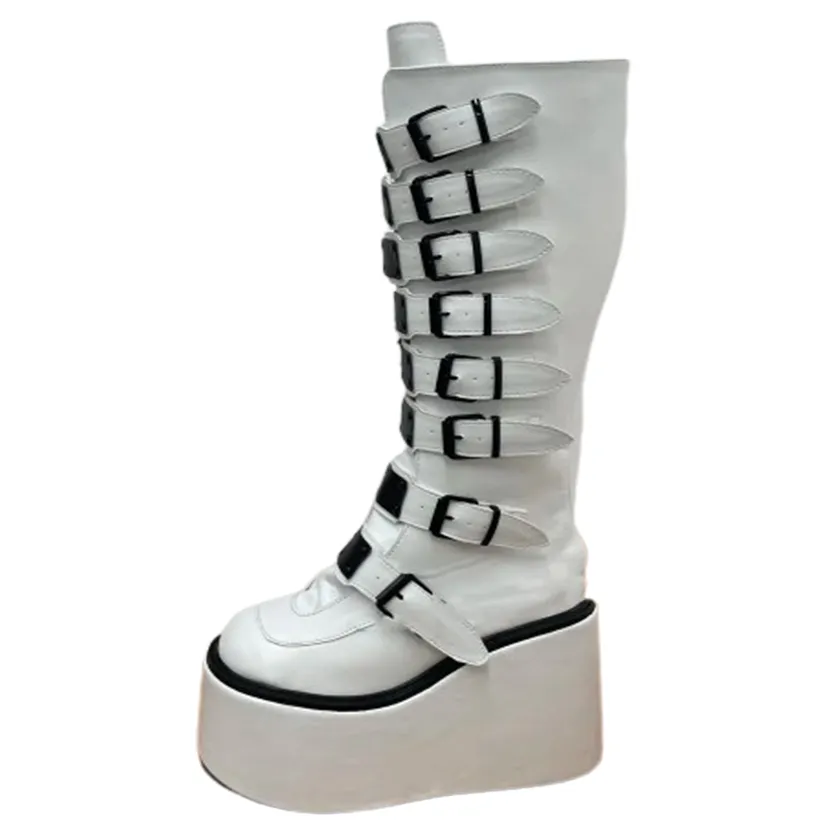 Funki Buys | Boots | Women's Metal Buckle Platform Y2K Wedge