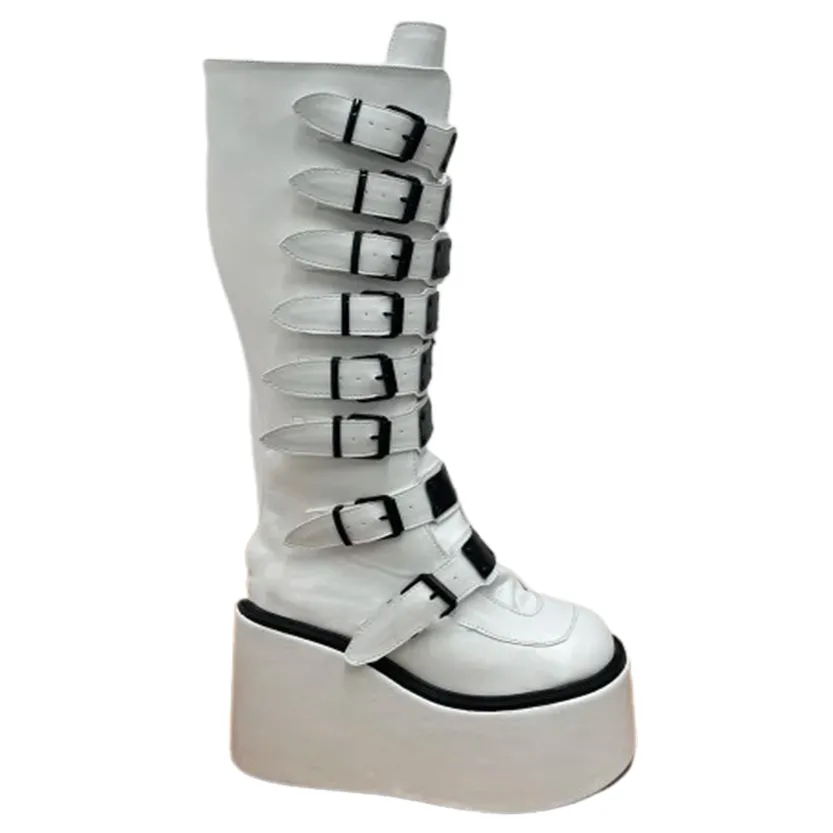 Funki Buys | Boots | Women's Metal Buckle Platform Y2K Wedge