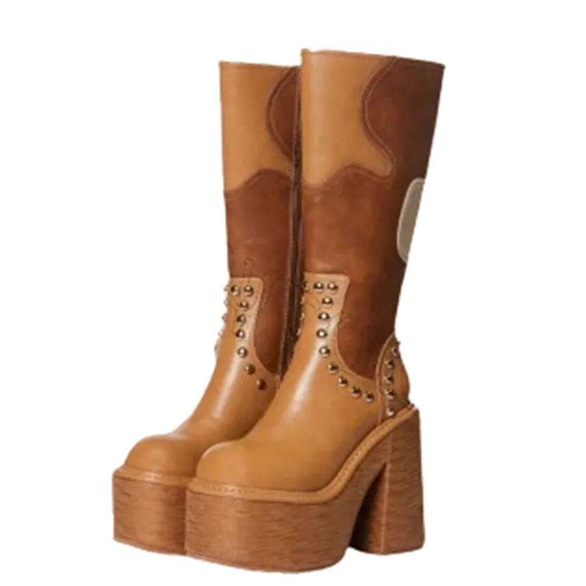 Funki Buys | Boots | Women's Red Buckle Strap Platform Boots