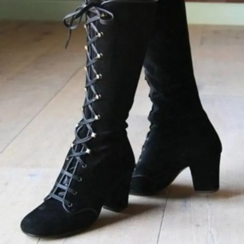 Funki Buys | Boots | Women's Steampunk Lace Up Granny Boots