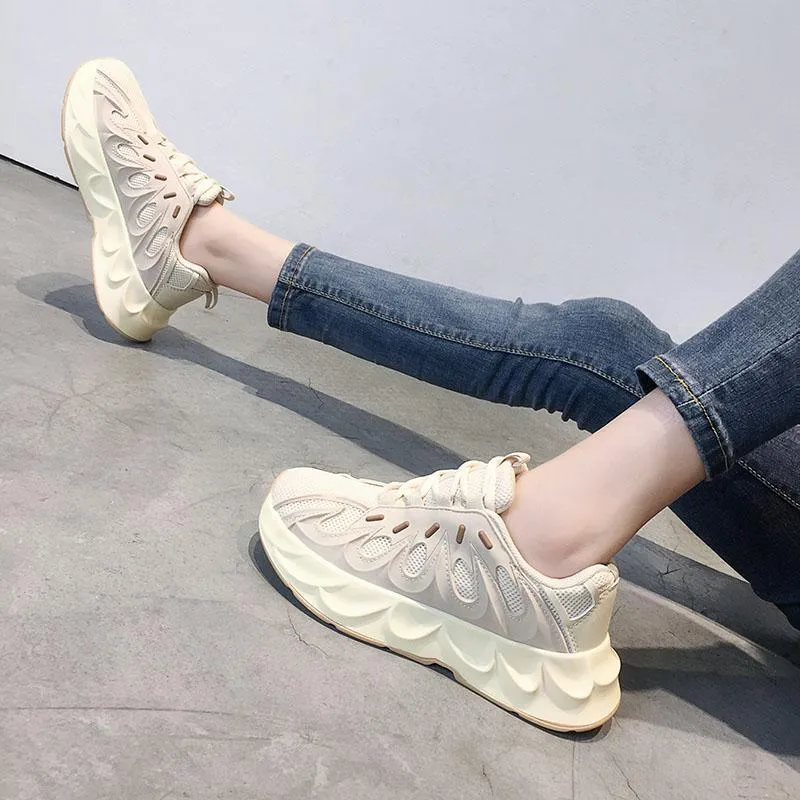 Futuristic Aesthetic Platform Breathable Sporty Sneakers