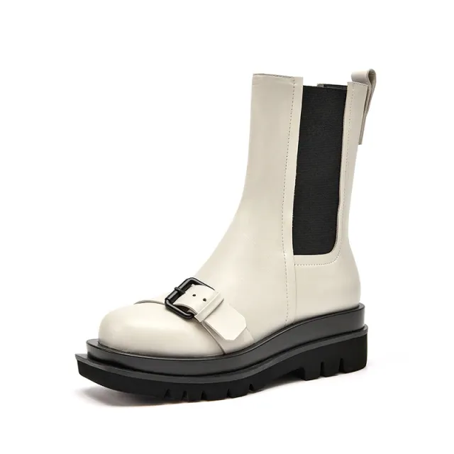 Gandica Women's Leather Chelsea Boots